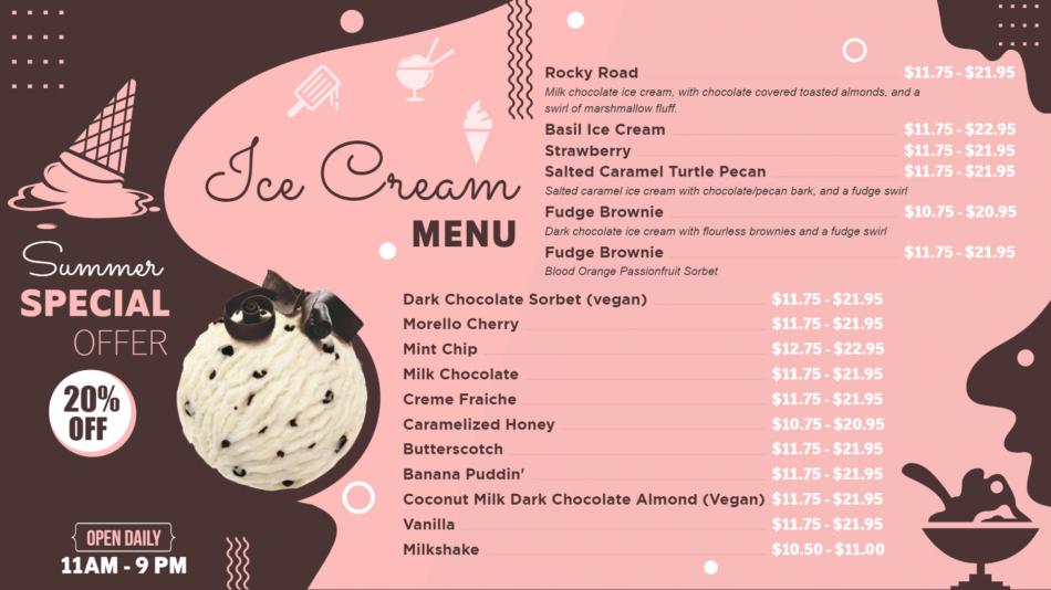 Editable Ice Cream Menu Board Design