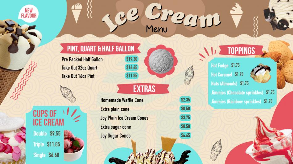 Customizable Ice Cream Menu Template