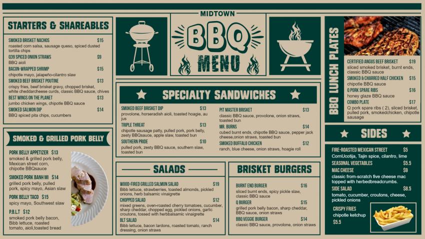 Editable BBQ Menu Board Template