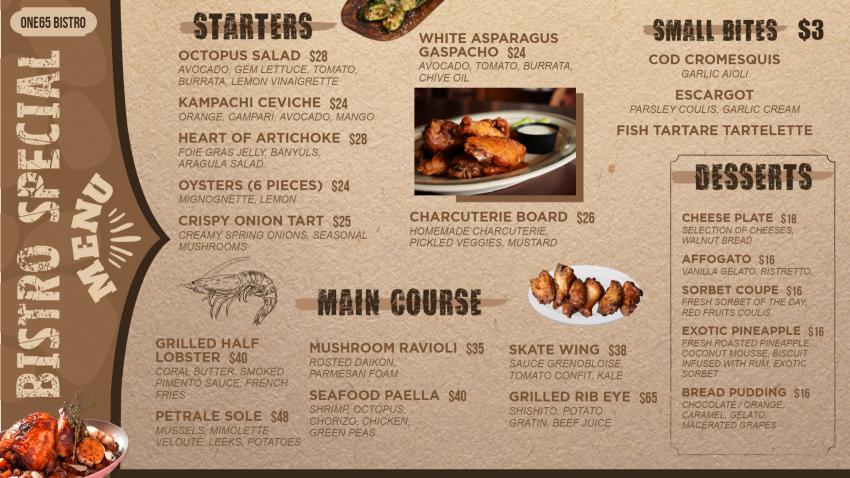 Creative Bistro Menu Template