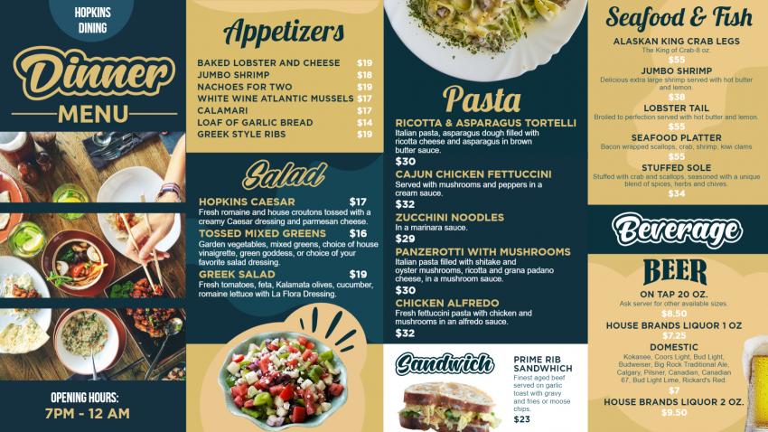 Customizable Dinner Menu Template