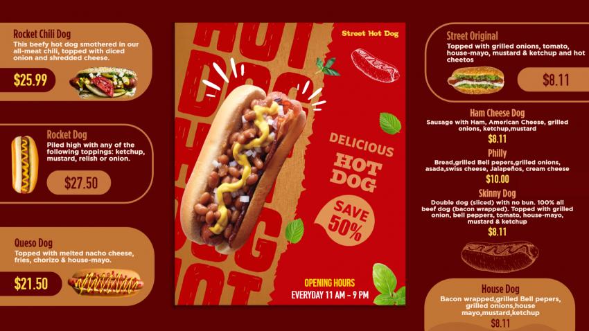 Creative Hotdog Menu Template