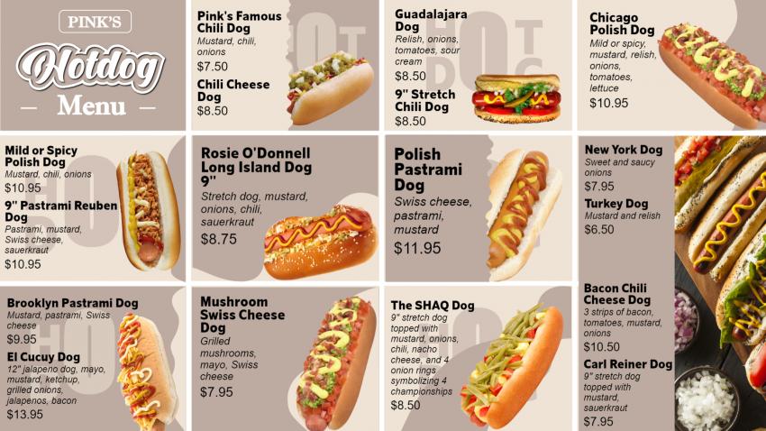 Editable Free Hotdog Menu Design