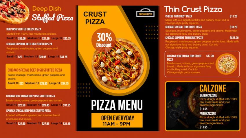 Creative Pizza Menu Board Design