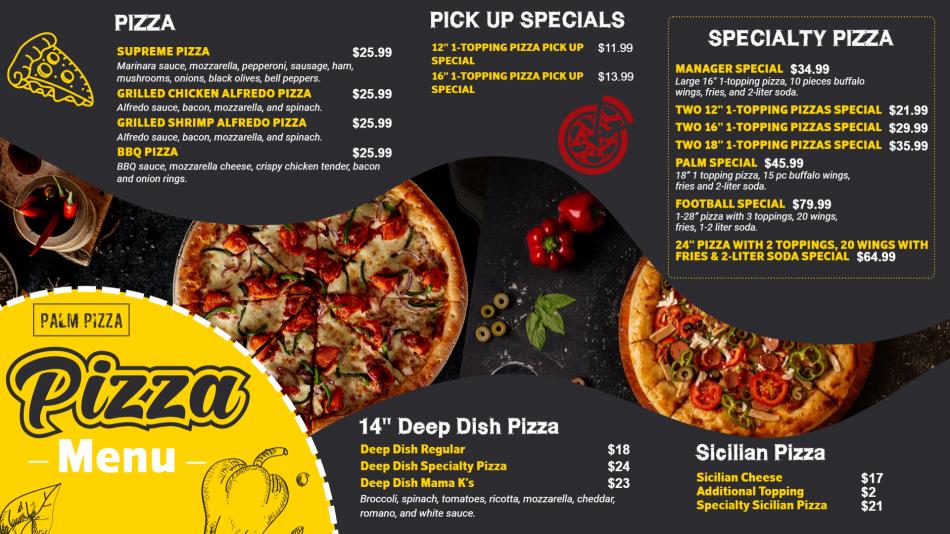 Editable Pizza Menu Template