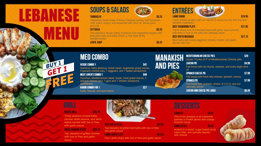 Editable Lebanese Menu Template