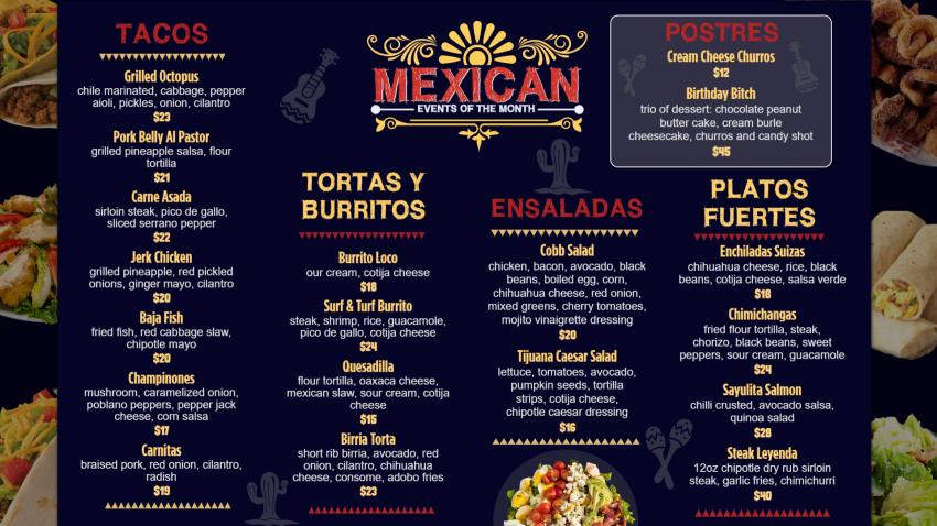 Editable Mexican Menu Template