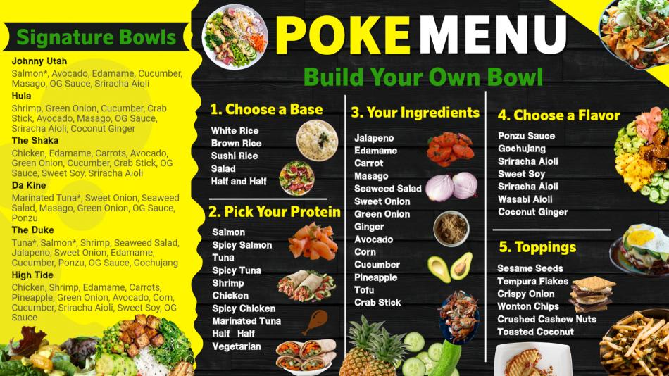 Edirable Poke Menu Board Design