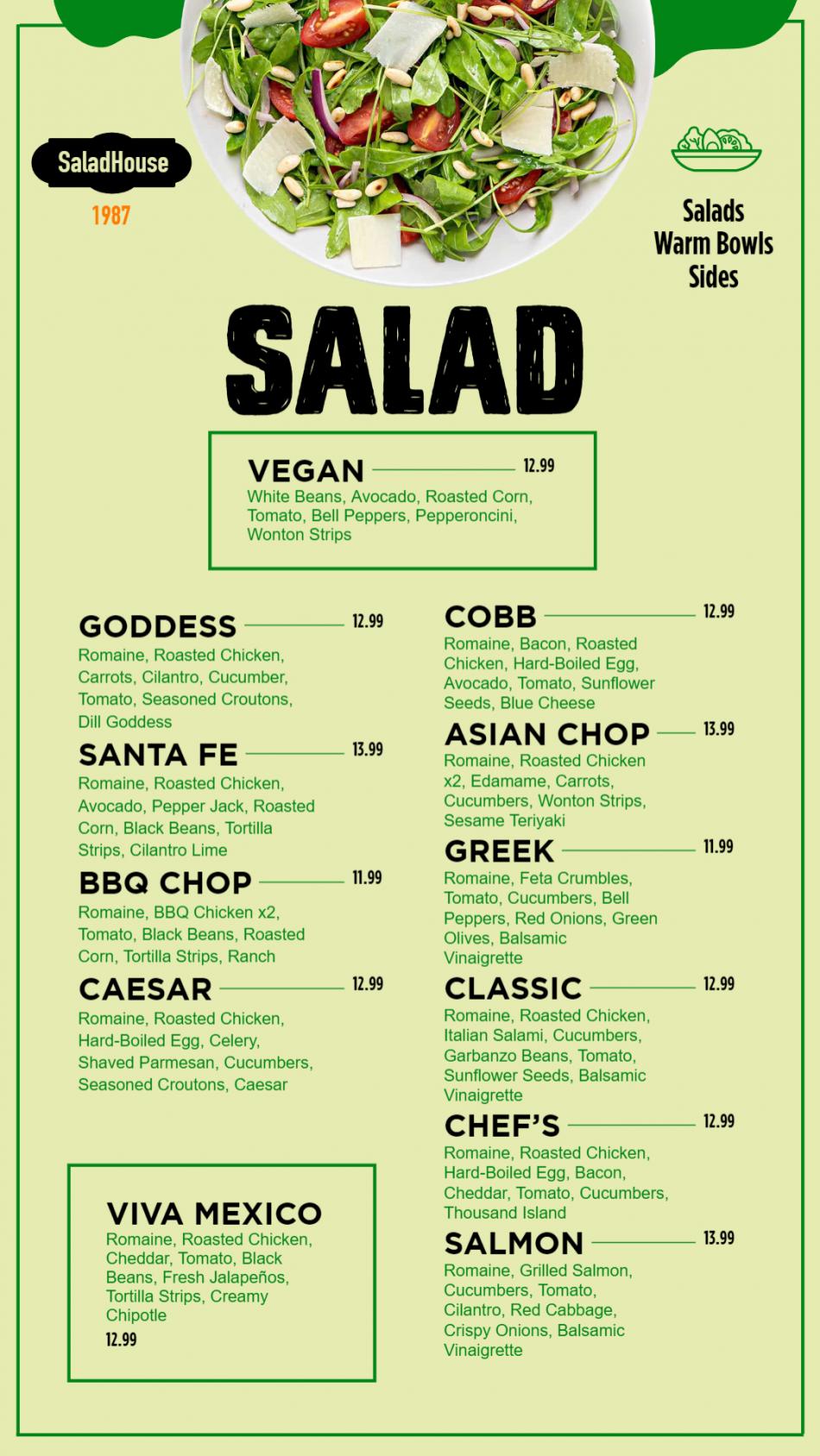 Simple Salad Vertical Menu