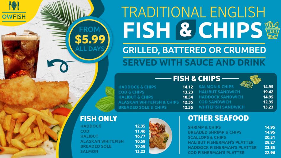 Editable Fish & Chips Menu Design