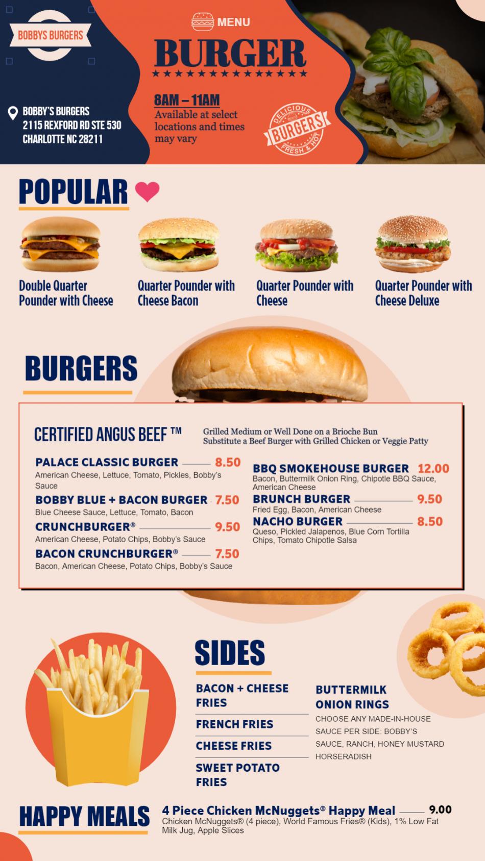 Customizable Burger Menu Template